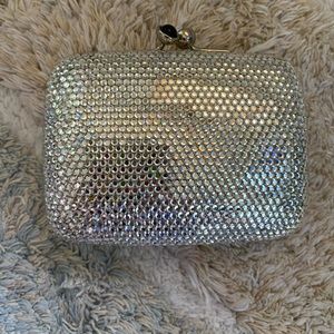 Judith Leiber silver clutch/shoulder bag